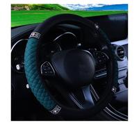 LEIFEIS Steering Wheel Cover Universal Four Seasons Car Steering Wheel Cover 37-38cm Leather Embroidery Colorful Elastic Steering Wheel Cover Car Steering Wheel Cover(Dark green)