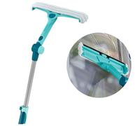 Leifheit 3 in 1 Telescopic Window Cleaner, Window Squeegee with Telescopic Handle 110 - 200 cm, Extendable Squeegee with Integrated Microfibre Cover