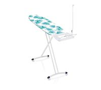 Leifheit Air Board Express M Solid Ironing Board, Large Iron Board for Steam Generator Iron, Large Extra Light Ironing Board with Palm Leafs Cover, 120 x 38 x 76-100 cm