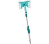 Leifheit Bath Cleaner Micro Duo Telescopic 150, Bath Tile Cleaner and Bath Squeegee, Shower Cabin Cleaner, 20 cm Wiping Width, with Click System Telescopic Handle