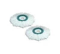 Leifheit Disc Mop Replacement Heads, Clean Twist, Microfibre 2-Pack | Highly absorbent thin microfibres, picks up water and dirt, easy head change, machine washable at 60°C for floor cleaning
