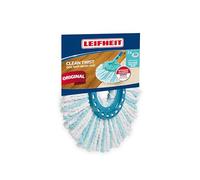 Leifheit Disc Mop Replacement Heads, Micro Duo, 2-Pack CLEAN TWIST | Dual-fibre microfibre mop heads, machine washable at 60°C, removes 99% of viruses and bacteria, high water absorption