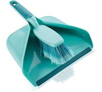 Leifheit Dust Pan and Brush Sweeping Set, Extra Large, Split Bristle Ends on Hand Brush for Best Sweeping Results, Soft Hand Grip on Brush