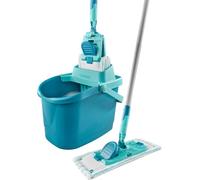 Leifheit Floor Wiper PowerClean M, Highly Effective Cleaning Mop Set, 33 cm wide Floor Mop for All Round Cleaning, Easy Wring Mopping with Steerable Mop Head and Innovative Design to Enhance Cleaning