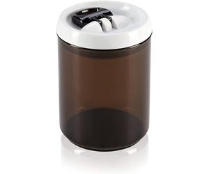 Leifheit Fresh and Easy Coffee Storage Container, Coffee Box, Ground Coffee Container, Coffee Storage, White/Brown, 13 cm diameter, 1.4 L capacity