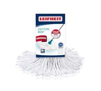 Leifheit head Classic Mop cotton or Power Extra high Water Absorption with Twisted Cotton Strands Mop Head Washable at 60, Fabric, White, 8 x 8 x 31 cm