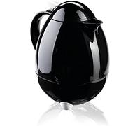 Leifheit Insulating Jug Columbus Thermal Flask for Hot Drinks 1 Litre, 100% Leak-Proof flask mug for cold drinks, Plastic flask drink, Black