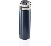 Leifheit Insulating Mug Flip 600 ml, coffee mug 100% leak-proof, practical one-hand opening, drinking mug to go with fruit filter, keeps drinks hot for up to 6 hours, navy