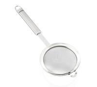 Leifheit kitchen sieve 11 cm, small fine-mesh pasta sieve made stainless steel, sieve with practical hanging loop and handle with thumb recess, household sieve, silver