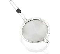 Leifheit kitchen sieve 20 cm ProLine series, fine-mesh pasta sieve made stainless steel, sieve with practical hanging loop and handle with thumb recess, household sieve, silver