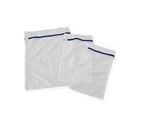 Leifheit Laundry 3 Mesh Bags for Washing Delicates, Laundry Bags Washing Lingerie, Sizes Two x 1kg: 25x45 cm and One x Large 2kg 40x55 cm, Secure Zip Opening and Closing, Polyester