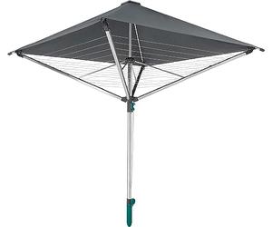 Leifheit LinoProtect 400 DL; 40m Rotary clothes line with integrated waterproof cover to keep laundry dry - even when it rains; 2.94m turning diameter, Easy pull-open, Non-rust, lightweight aluminium