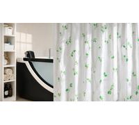 Leifheit Marielle Green Textile Shower Curtain 180x200 White Green Leaf Design