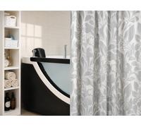 Leifheit Nora Grey White Shower Curtain Floral 180x200 cm Textile 100% Polyester