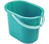 Leifheit Picobello Bucket, 12 Litre, Sturdy Oval Shape, Blue, W 15.4 x D 9.2 x H 29.5 cm, Good as Car Washing Bucket and Sturdy Mop Bucket, plastic bucket