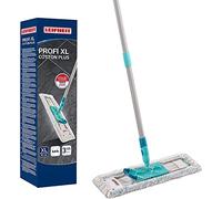Leifheit Profi XL Cotton Plus Flat Mop with 146 cm Handle, 42 cm Large Flat Floor Mop Head, 360° Universal Joint for Easy Steering, Highly Absorbent, for Stone and Tile Floors