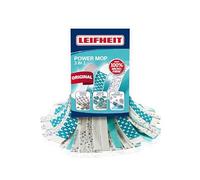 Leifheit Replacement Mop Head, Power Mop 3in1 Refill Mop Head Classic Mop, Ultra Absorbent Viscose and Micro Fibre, Scrubs and Picks-up Dust and Dirt, Turquoise, 8.5 x 8.5 x 31 cm