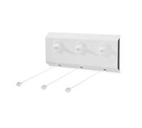 Leifheit Rollfix 150 Triple Longline Wall Airer, Three Wire Clothes Dryer Length 5m Each, White