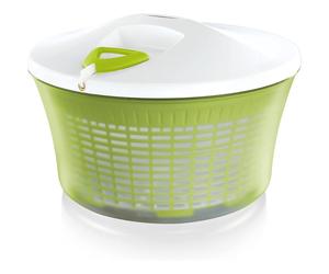 Leifheit Salad Spinner 5.5L Large Cord Pull Bowl Colander Green White UK