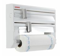 Leifheit Parat Kitchen Roll Dispenser,Cling Film Wall Dispenser,Foil and Paper Holder,Easy-Install Cling Film and Foil Dispenser with Cutters,Kitchen Dispenser,38 x 26 x 7 cm,Takes Rolls to 30.5 cm