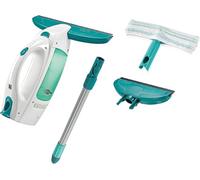 Leifheit Dry & Clean Window Vacuum Cleaner Set with 43cm Handle and Washers, Window Cleaning Kit up to 35 Minutes of Power, Electric Window Clean
