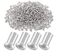 LEIFIDE 200 Pack 1/4" Diameter x 1/2" Solid Aluminum Brazier Head Rivets, Metal & Boat Repair, Round Dome Head Alloy Rivets