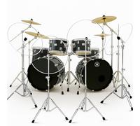 LEIFIDE 4 Pcs 22 Inch Portable Drum Shields Drum Noise Barrier Clear Acrylic Cymbals Shields Kit Sound Baffle Muffles Live Recording Standard Mounting on All Cymbal Stands Shield for Performance