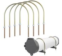 LEIFIDE 4 Pcs U-Bolt for 6" Conduit Carrier, 3/8-16 Thread, Steel Material Coated with Yellow Zinc for Pipe Fixation