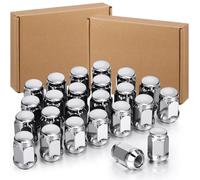LEIFIDE 48 Pcs M12x1.5 Lug Nuts Durable Silver Carbon Steel Lug Nuts for Selective Market and Factory Wheels, 1.4"(35 Mm) Long 3/4"(19 Mm) Hex