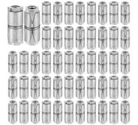 LEIFIDE 50 Pcs 1/4x1-1/4 Outer Diameter1/2 Double Expansion Anchor, Zinc Plated Double Expansion Concrete Masonry Shield Bolts for Brick Asphalt Block Asphalt