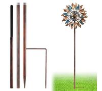LEIFIDE Copper Color 72" h Replacement Pole for Large Wind Spinner, Windmill Replacement Parts, Three-Part Composition, 22mm Thicker Tube, Easy Assembly for Large Metal Wind Spinner