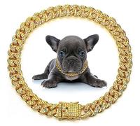LEIFIDE dog chain collar,diamond link dog collar,12mm wide,metal chain for cat,crystal pet collar,jewelry accessories for small