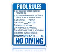 LEIFIDE Florida Pool Rules No Diving Sign - 24 x 30 Inches Pool Rules Sign Complies with State of Florida Safety Code, Rust Free. 063 Aluminum Fade Resistant