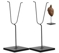 LEIFIDE Y Style Metal Mask Artifact Display Stand, Mask Holder for Displays Shows Exhibits, Statue Stand for Ushabtis, Pre Columbian, Egyptian, Roman, Greek Figures (2 Pcs,6 x 6 x 15 Inch)