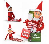 LEIGHT Elf Soft Vinyl with Hat and Tag, The Smallest Foldable Elf in the World 40 cm on the Shelf Christmas Accessory for Children and Girls (Lory Red)