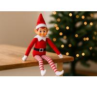 LEIGHT Elf Soft Vinyl with Hat and Tag, The Smallest Foldable Elf in the World 40 cm on the Shelf Christmas Accessory for Children and Girls Colours Red, Green and Pink (Red)