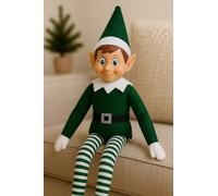 LEIGHT Elf Soft Vinyl with Hat and Tag, The Smallest Foldable Elf in the World 40 cm on the Shelf Christmas Accessory for Children and Girls Colours Red, Green and Pink (Green)