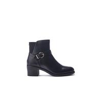 'Leighton' Leather Heeled Boots Moda In Pelle Black 6