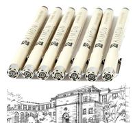 LEIHMMYAO 7 PCS Fine Liner Black Pen Set of Different Thickness, Fineliner Pens, Art Drawing Micron Pens with Waterproof Ink for Sketching, Manga & Technical Drawing