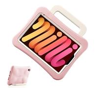 LeiJue 2021 iPad Mini 6 Case for Kids, Light Weight Heavy Duty/Shockproof/Drop Proof with Handle/Kickstand, Child Friendly Protective Cover for iPad Mini 6th Gen 8.3inch (Pink)
