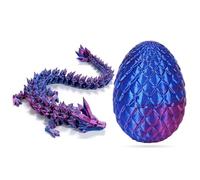 LEIJUN 3D Dragon Egg Articulating Gemstone Crystal Dragon Figurine 3D Dragons Articulated Dragon Removable Mystery Dragon Egg Toy Dragon for Kids and Adults Home Decor Desk Decor（Laser purple）