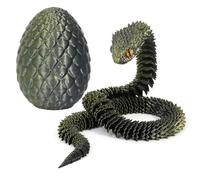 LEIJUN 3D Snake Egg Articulating Gemstone Crystal Snake Figurine 3D Snake Egg Articulated Snake Removable Mystery Snake Egg Toy Snake Home Office Decor Executive Desk Toy(black gold)