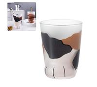 Leikance Cute Cat Paw Glass Cup,Tiger Paws Mug Office Coffee Mug Breakfast Milk Glass Cup Gift