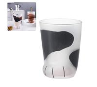 Leikance Cute Cat Paw Glass Cup,Tiger Paws Mug Office Coffee Mug Breakfast Milk Glass Cup Gift