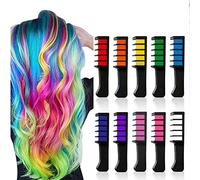 Leikance Disposable Hair Dye Comb,Temporary Mini Hair Chalk Color Combs Crayons Hair Dyeing Tools 10 Colors
