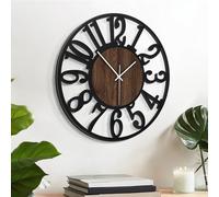 LEIKE 12in Arabic Numeral Wall Clock Battery Operated Black, Silent Non Ticking, Wall Clocks for Living Room Decor, Small Classic for School, Office, Home, Kitchen, Bedroom