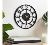 LEIKE Arabic Numeral Wall Clock 10IN Battery Operated Black, Silent Non Ticking, Wall Clocks for Living Room Decor, Small Classic for School, Office, Home, Kitchen, Bedroom