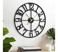LEIKE Arabic Numeral Wall Clock 14IN Battery Operated Black, Silent Non Ticking, Wall Clocks for Living Room Decor, Small Classic for School, Office, Home, Kitchen, Bedroom