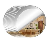 Leikedun 10Pcs Round Self Adhesive Wall Mirrors 20cm Acrylic Mirrors Stickers for Walls Makeup Frameless Mirror Sticker Decorative for Bathroom Bedroom Living Room Door