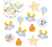 Leikedun 12 Pieces Charms for Crocs Shoes, Decorative Charms, Beach, Iridescent Shells, Starfish, Plastic Beads for Clogs and Sandals, Accessories for Summer